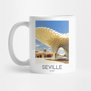 A Pop Art Travel Print of Seville - Spain Mug